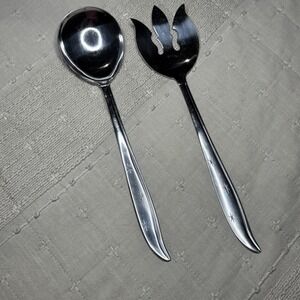 Vintage‎ Atomic Starburst Nasco Starette Salad Set Stainless Steel Spoon Fork
